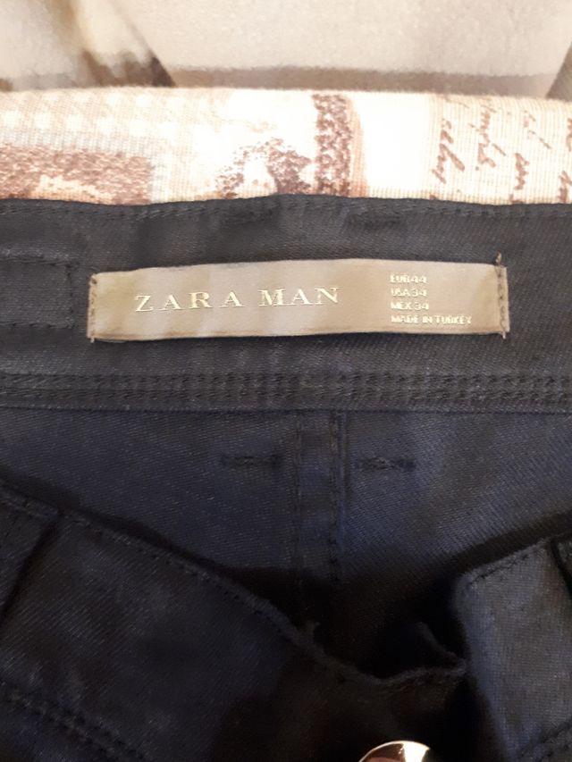 Pantalon largo de vestir azul marino brillo