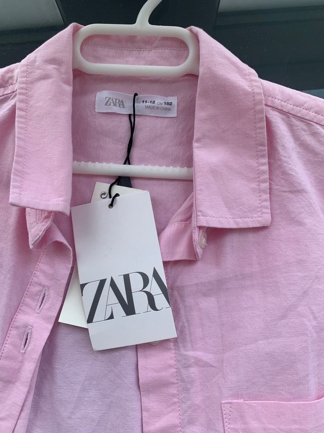 Camisa Zara kids rosa claro