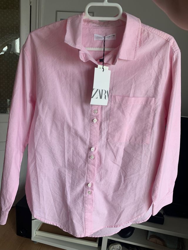 Camisa Zara kids rosa claro