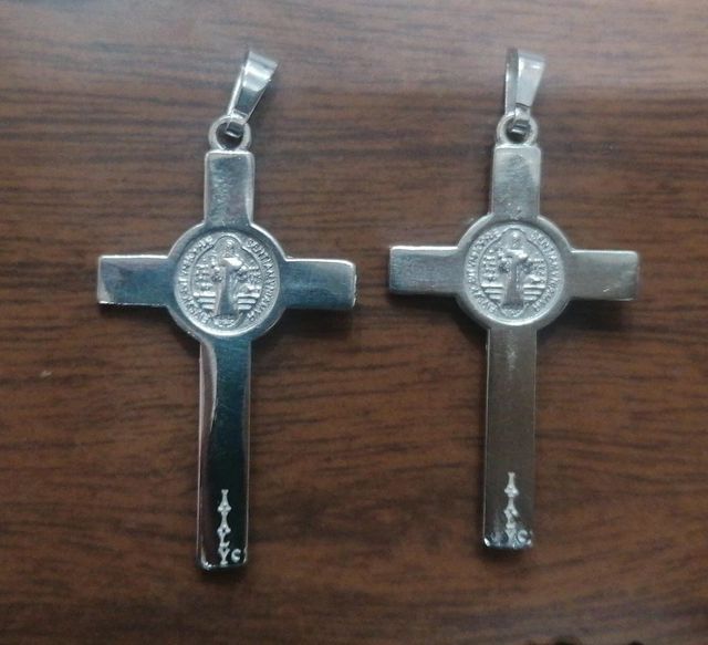 cruz de san benito en plata de ley maciza - 35x20m