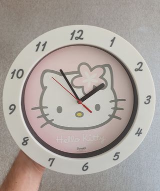 Horloge murale - HELLO KITTY - 25cm - Rose - Plastique - Décoration enfant - Maison