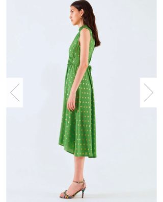 Vestido verde lunares dorados, perfecto estado .