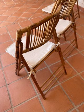 Sillas bambú plegables