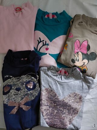 Set 5 Maglie a lupetto da bambina