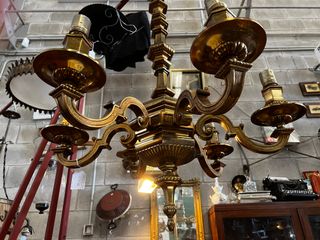 ANTIGUA LÁMPARA DE TECHO EN BRONCE DE 6 LUCES