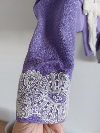 corpiño fallera manga larga con peinador blanco