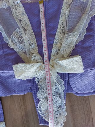 corpiño fallera manga larga con peinador blanco