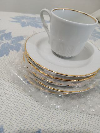 Porcelana blanca ribetes oro KUTAHYA PORSELEN.
