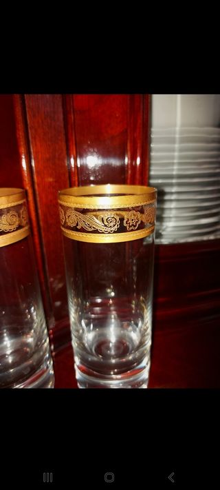 Due bicchieri bordo oro zecchino vintage