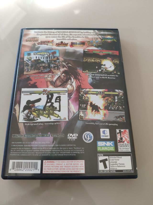 Samuray Shodown Anthology. PS2 