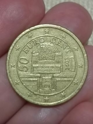 Moneda 50 céntimos fallo de acuñación 