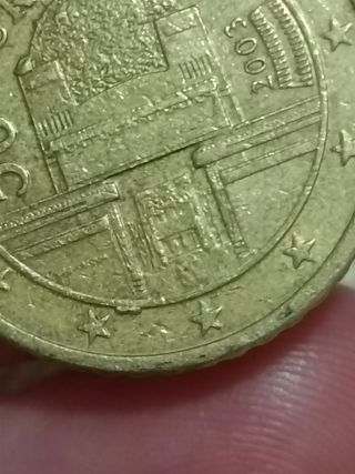 Moneda 50 céntimos fallo de acuñación 