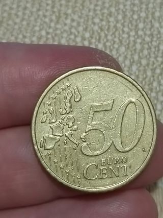 Moneda 50 céntimos fallo de acuñación 