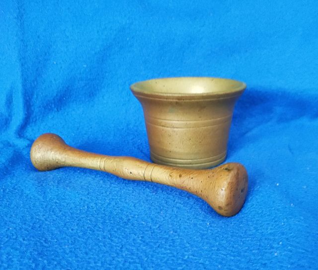 Antico Mortaio con Pestello in Ottone