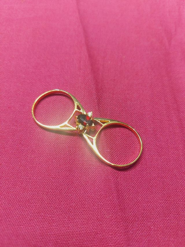 Anillo Doble Unico , oro 18kl