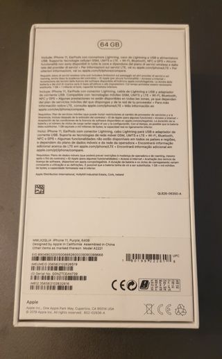 Apple iPhone 11 SOLAMENTE CAJA Púrpura 64 GB Vacía