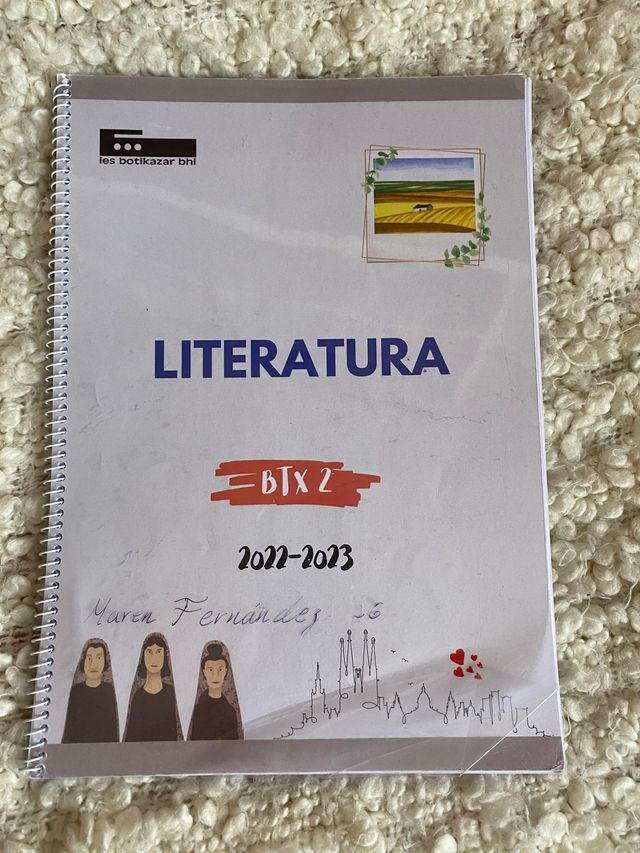 Libreta Literatura de lengua 2º Bachillerato