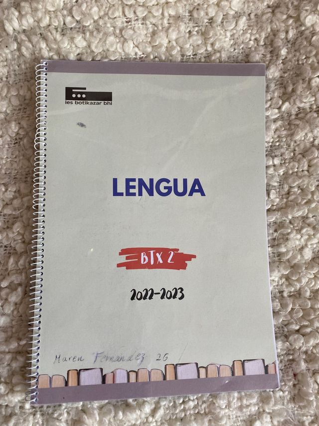Libreta de Lengua Castellana 2º Bachillerato
