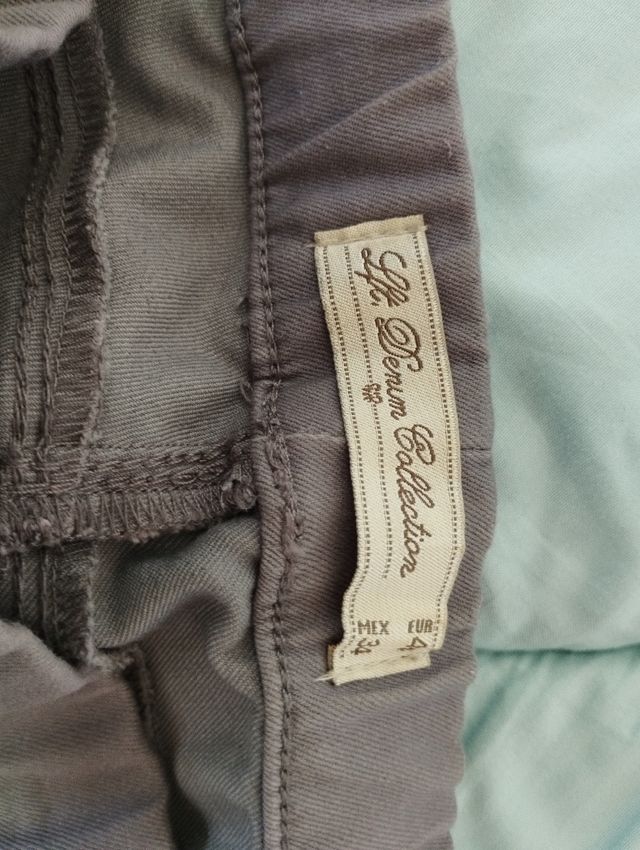 Leggins gris claro de corte vaquero