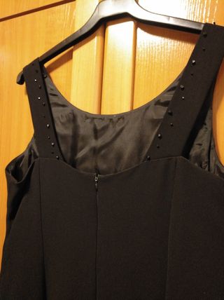 vestido fiesta largo crep negro talla 44