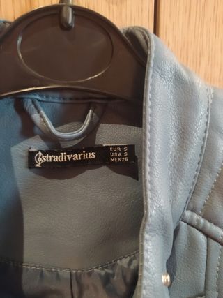cazadora piel Stradivarius 