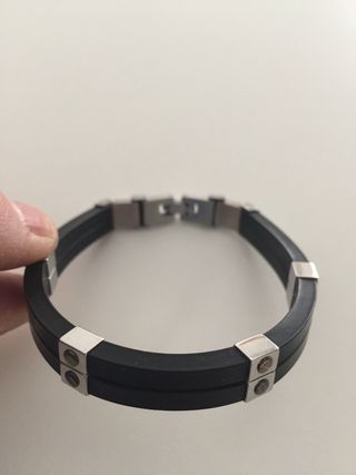 Pulsera caucho y metal Unisex