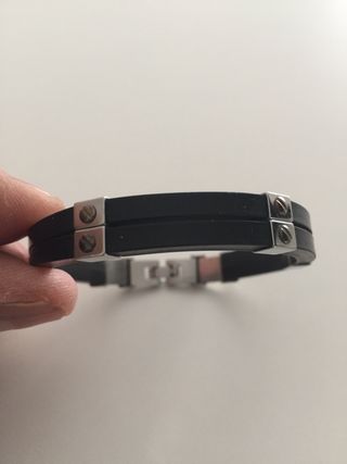 Pulsera caucho y metal Unisex