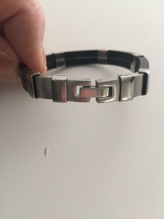 Pulsera caucho y metal Unisex