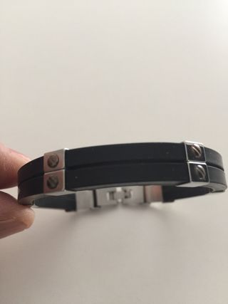 Pulsera caucho y metal Unisex