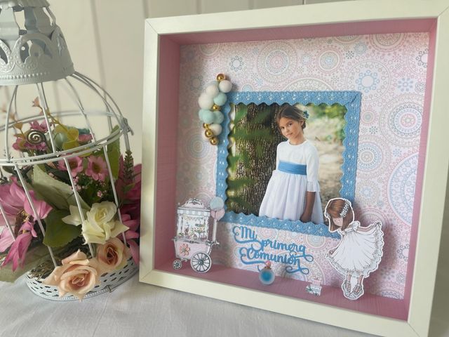 Cuadro 3D comunión niña