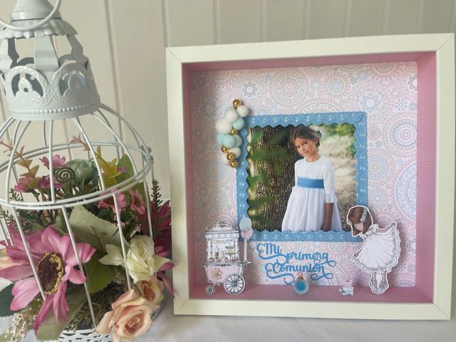 Cuadro 3D comunión niña