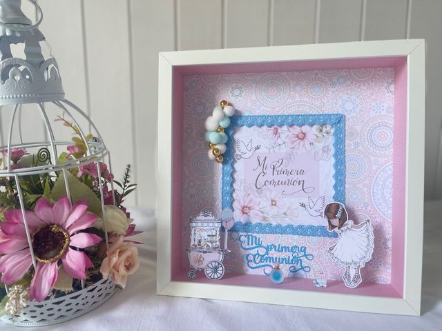 Cuadro 3D comunión niña
