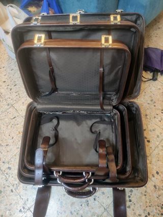 JUEGO DE 3 MALETAS DE CUERO VINTAGE