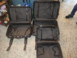 JUEGO DE 3 MALETAS DE CUERO VINTAGE