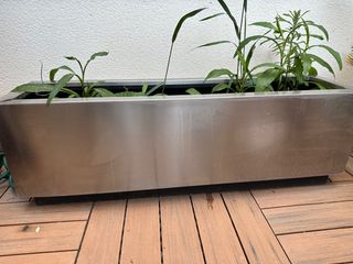 Maceta autorriego acero inoxidable