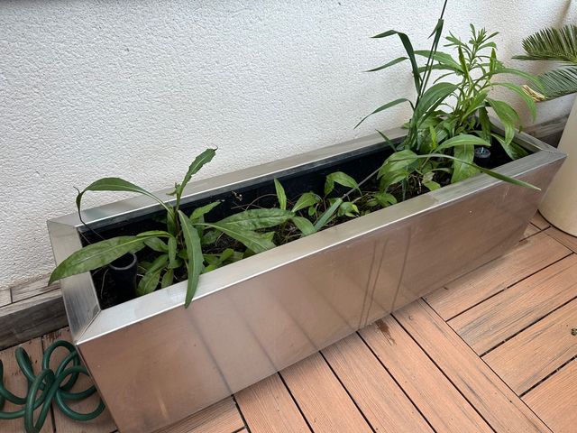 Maceta autorriego acero inoxidable