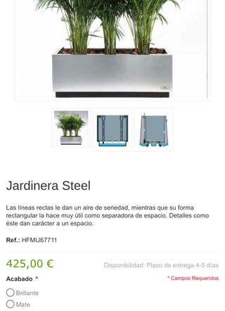 Maceta autorriego acero inoxidable