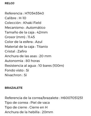 Hamilton khaki Field Titanio Automático.
