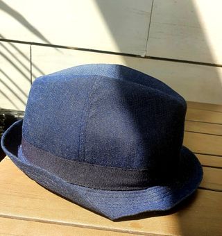 Sombrero  M Denny Rose Denim oscuro metaliz panama