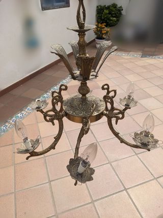 Lampara antigua bronce