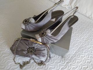 conjunto de bolso y Sandalias de tacón boda/fiesta