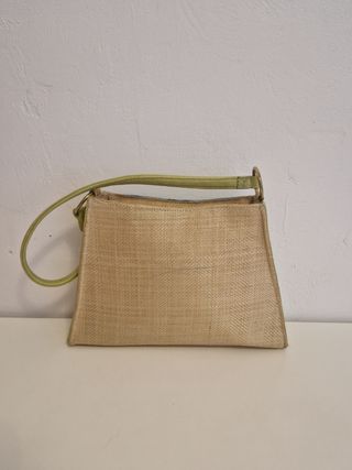 Bolso Cartera verde estampado con toques dorados