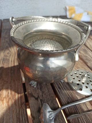 Secchiello porta ghiaccio in peltro fatto a mano