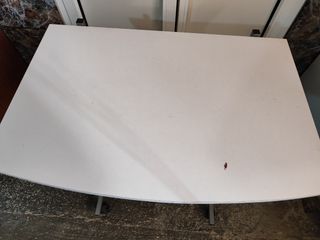 mesita, escritorio blanco ordenador, mesa
