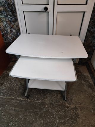 mesita, escritorio blanco ordenador, mesa