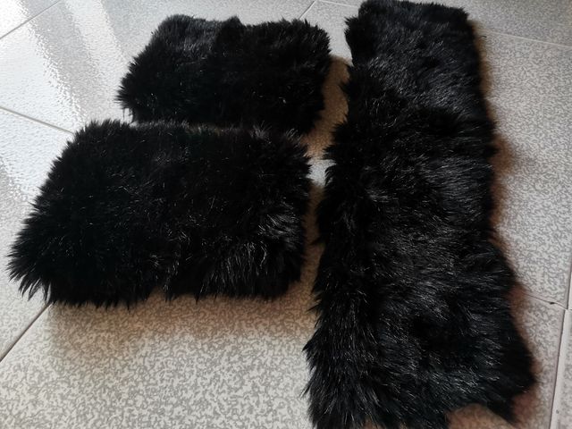 collo in pelliccia ecologica e polsini per cappott