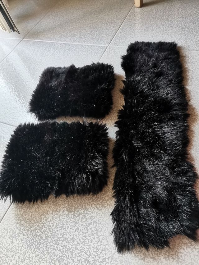 collo in pelliccia ecologica e polsini per cappott