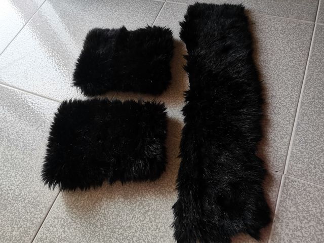 collo in pelliccia ecologica e polsini per cappott