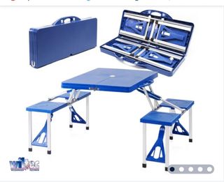 mesa camping playa piscina