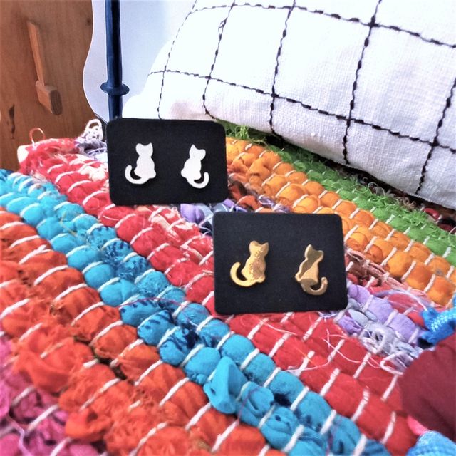 Pendientes de gato Acero inoxidable Regalo Navidad